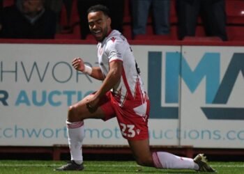 stevenage vs wrexham league one football match