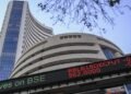 stock market trading screen showing sensex decline