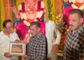 Bollywood star Salman Khan visits Maharashtra minister Ashish Shelar's home for Ganpati Darshan