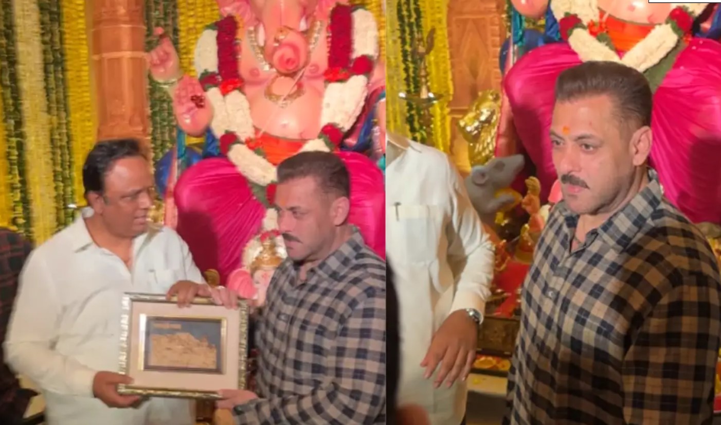 Bollywood star Salman Khan visits Maharashtra minister Ashish Shelar's home for Ganpati Darshan